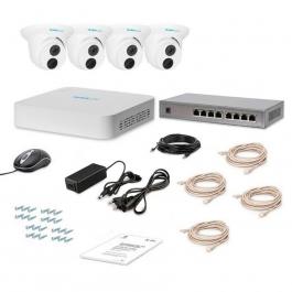 Комплект IP видеонаблюдения Tecsar Lead IP 4DOME-2MP